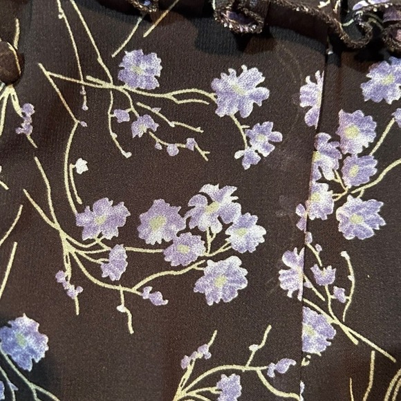 143 Story by Line Up Soft Floral Maxi Brown Lavender Front Slit Dress Size Large - Picture 16 of 16